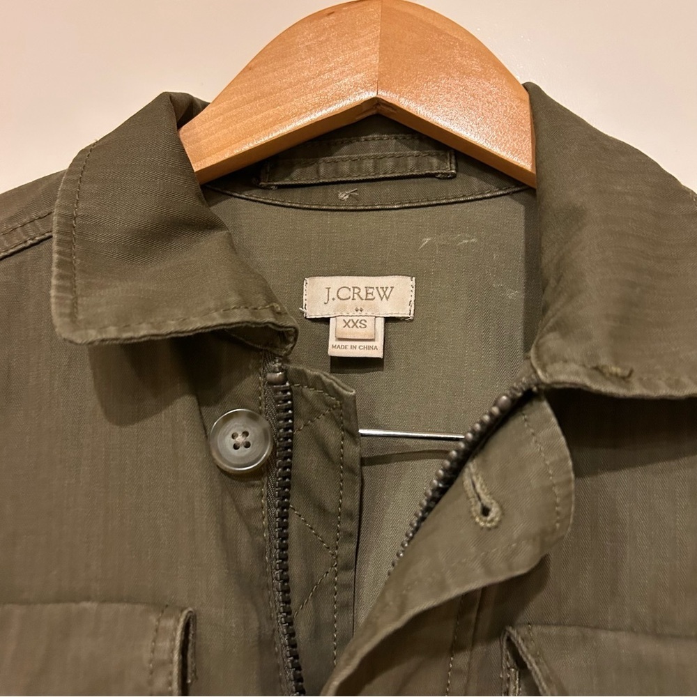 J. CREW Field Mechanic Utility Green Army Jacket size XXS - Picture 2 of 10